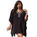 Plus Size Women's Jeweled Caftan by Swim 365 in Black (Size 34/36) Swimsuit Cover Up