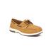 Wide Width Men's Deer Stags® Lace-Up Boat Shoes by Deer Stags in Light Tan (Size 10 W)