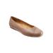 Wide Width Women's Sonoma Cap Toe Flat by SoftWalk in Taupe (Size 7 W)