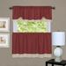 Wide Width Darcy Window Curtain Tier and Valance Set by Achim Home Décor in Marsala Tan (Size 58" W 24" L)