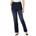 Plus Size Women's Straight Leg Fineline Jean by Woman Within in Indigo Sanded (Size 44 WP)