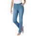 Plus Size Women's Straight-Leg Stretch Jean by Woman Within in Light Wash Sanded (Size 42 W)