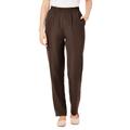 Plus Size Women's Hassle Free Woven Pant by Woman Within in Chocolate (Size 16 T)