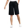 Plus Size Women's 7-Day Elastic-Waist Cotton Short by Woman Within in Black (Size 42 W)