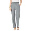 Plus Size Women's Hassle Free Woven Pant by Woman Within in Gunmetal (Size 12 W)