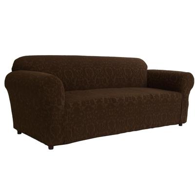 1-Pc. Floral Embossed Stretch Slipcover by Classic Slipcovers in Chocolate (Size SOFA)