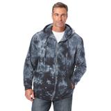 Men's Big & Tall Fleece Zip-Front Hoodie by KingSize in Navy Marble (Size 4XL) Fleece Jacket