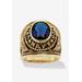 Men's Big & Tall Gold-Plated Sapphire Navy Ring by PalmBeach Jewelry in Sapphire (Size 13)