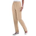 Plus Size Women's Straight-Leg Soft Knit Pant by Roaman's in New Khaki (Size S) Pull On Elastic Waist