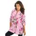 Plus Size Women's English Floral Big Shirt by Roaman's in Pink Romantic Rose (Size 40 W) Button Down Tunic Shirt Blouse