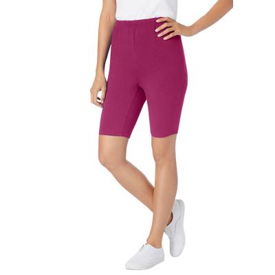 Plus Size Women's Stretch Cotton Bike Short by Woman Within in Raspberry (Size 4X)