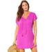 Plus Size Women's Esme Lace Up Cover Up Dress by Swimsuits For All in Beach Rose (Size 10/12)