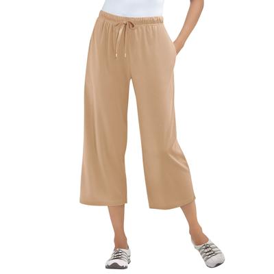 Plus Size Women's Sport Knit Capri Pant by Woman Within in New Khaki (Size 6X)