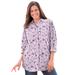 Plus Size Women's Perfect Long-Sleeve Button Down Shirt by Woman Within in Pink Pretty Bloom (Size 5X)