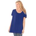 Plus Size Women's Perfect Short-Sleeve Shirred U-Neck Tunic by Woman Within in Ultra Blue (Size 4X)