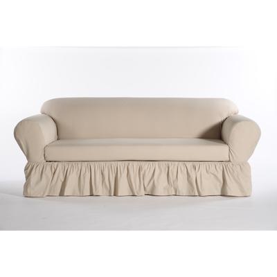 Ruffled 2-Pc. Slipcover by Classic Slipcovers in Khaki (Size LOVESEAT)