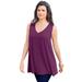 Plus Size Women's Swing Ultimate Tank by Roaman's in Dark Berry (Size 42/44) Top