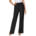 Plus Size Women's Drawstring Denim Wide-Leg Pant by Woman Within in Black (Size 18 W) Pants