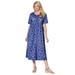 Plus Size Women's Button-Front Essential Dress by Woman Within in Navy Pretty Blossom (Size 6X)