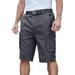 Men's Big & Tall 12" Side Elastic Cargo Short with Twill Belt by KingSize in Carbon (Size 6XL)