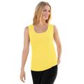 Plus Size Women's Rib Knit Tank by Woman Within in Primrose Yellow (Size M) Top