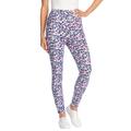 Plus Size Women's Stretch Cotton Printed Legging by Woman Within in Navy Happy Ditsy (Size 4X)