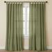 Wide Width Poly Cotton Canvas Tab-Top Panel by BrylaneHome in Sage (Size 48" W 63" L) Window Curtain