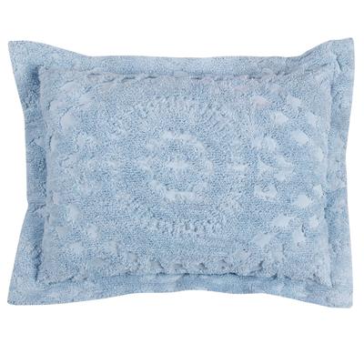 Rio Collection Tufted Chenille Sham by Better Trends in Blue (Size KING)