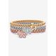 Women's Rose Gold-Plated Butterfly Charm Stretch Bracelet Set by PalmBeach Jewelry in Crystal