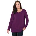 Plus Size Women's Perfect Long-Sleeve V-Neck Tee by Woman Within in Plum Purple (Size 5X) Shirt