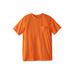 Men's Big & Tall Shrink-Less™ Lightweight Pocket Crewneck T-Shirt by KingSize in Heather Orange (Size L)