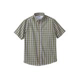 Men's Big & Tall Short Sleeve Wrinkle-Free Sport Shirt by KingSize in Safari Green Check (Size 8XL)
