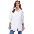 Plus Size Women's Kate Tunic Big Shirt by Roaman's in White (Size 42 W) Button Down Tunic Shirt