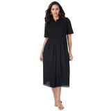 Plus Size Women's Eyelet Shirt Dress by Jessica London in Black (Size 12 W)