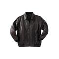 Men's Big & Tall Embossed Leather Bomber Jacket by KingSize in Brown (Size 4XL)