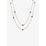 Women's Gold Tone Endless 48" Necklace with Princess Cut Birthstone by PalmBeach Jewelry in May