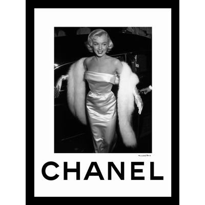 Chanel Marilyn Monroe Glamour 14x18 Framed Print by Venice Beach Collections Inc in Black White
