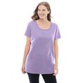 Plus Size Women's Perfect Short-Sleeve Scoopneck Tee by Woman Within in Soft Iris (Size 1X) Shirt