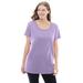 Plus Size Women's Perfect Short-Sleeve Scoopneck Tee by Woman Within in Soft Iris (Size 1X) Shirt