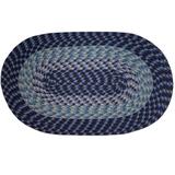 Alpine Braid Collection Reversible Indoor Area Rug, 88"" x 112' Oval by Better Trends in Navy Stripe (Size 88X112 OVAL)