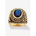 Men's Big & Tall Gold-Plated Sapphire Air Force Ring by PalmBeach Jewelry in Sapphire (Size 10)