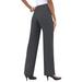 Plus Size Women's Classic Bend Over® Pant by Roaman's in Dark Charcoal (Size 38 W) Pull On Slacks