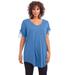 Plus Size Women's Ruched-Sleeve Ultra Femme Tunic by Roaman's in Horizon Blue (Size 38/40) Long Shirt