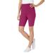 Plus Size Women's Stretch Cotton Bike Short by Woman Within in Raspberry (Size S)