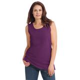 Plus Size Women's Perfect Scoopneck Tank by Woman Within in Plum Purple (Size S) Top