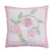 Bloomfield Collection in Floral Design 100% Cotton Tufted Chenille Square Pillow by Better Trends in Rose (Size 18" SQUARE)