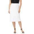 Plus Size Women's Tummy Control Bi-Stretch Pencil Skirt by Jessica London in White (Size 26 W)