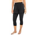 Plus Size Women's Loose Swim Short with Built-In Capri and Pockets by Swim 365 in Black (Size 30)