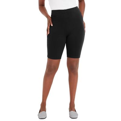 Plus Size Women's Everyday Stretch Cotton Bike Short by Jessica London in Black (Size 12)