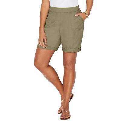 Plus Size Women's Stretch Knit Waist Cargo Short by Catherines in Clover Green (Size 4X)